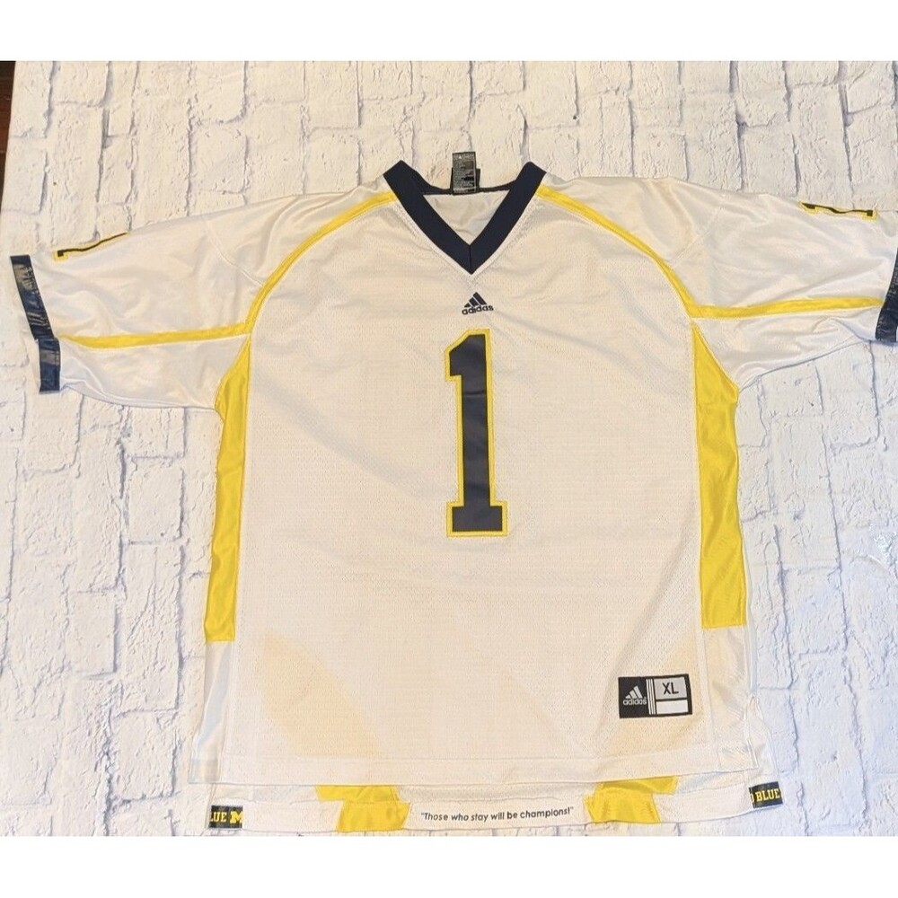Men’s adidas MICHIGAN WOLVERINES #1 Stitched FOOTBALL Jersey SZ XL